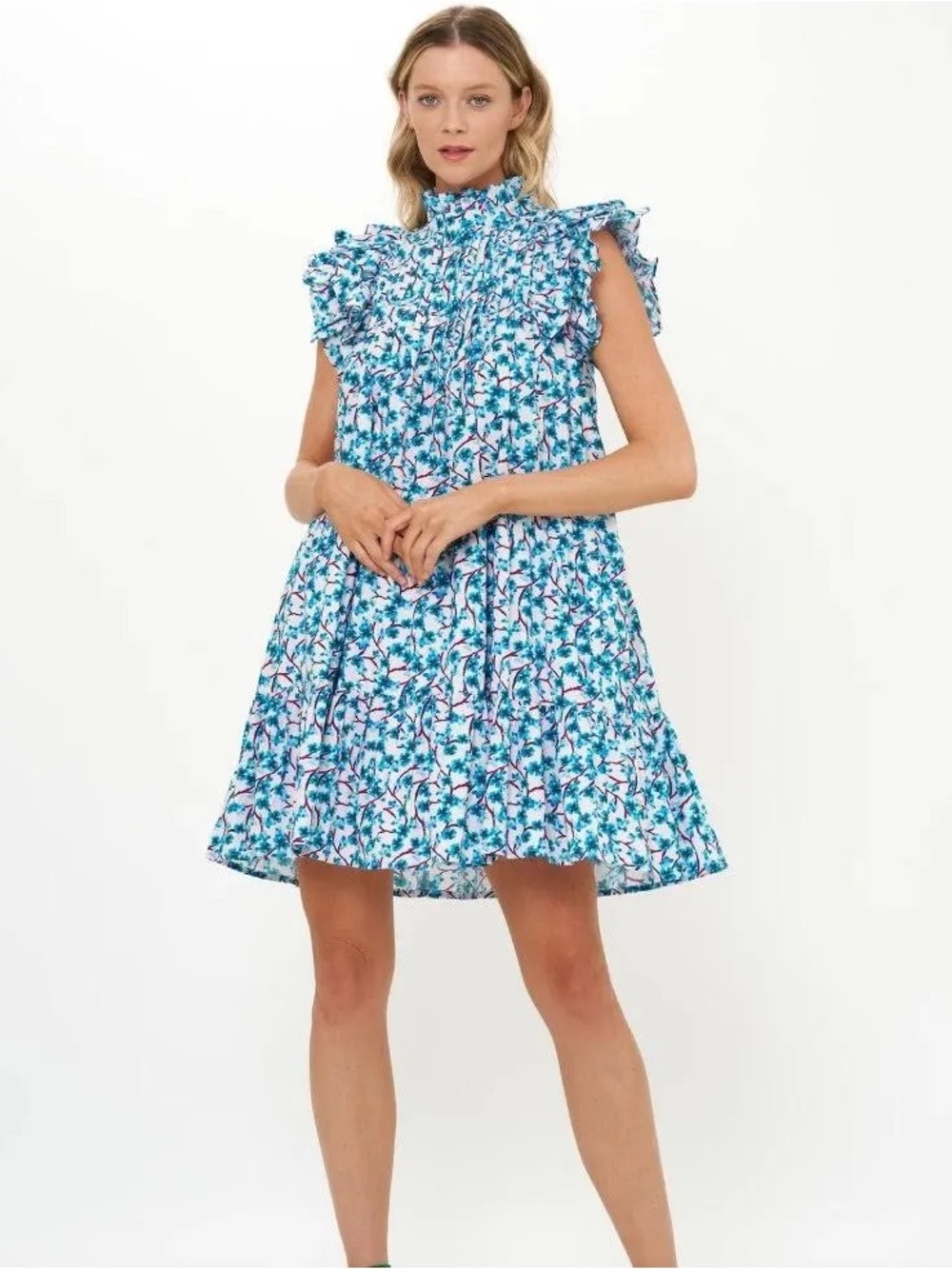 Oliphant Pintuck Ruffle Mini Dress - NWT, XS